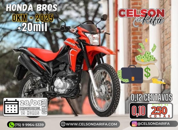 HONDA BROS  0 KM 2025 + 20 MIL REAIS 